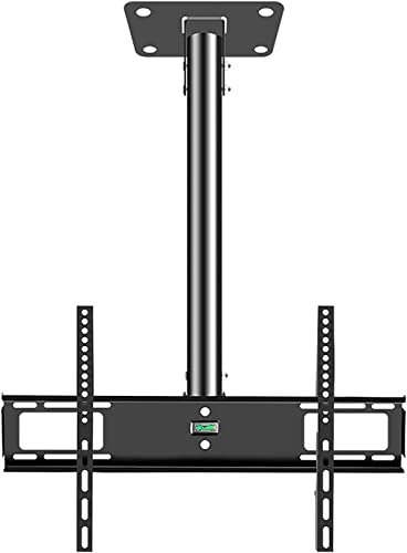 Ceiling TV Bracket, Flat Ceiling Mount Hanger with 45° Rotation and Height Adjustment for 26-50 Inch TVs