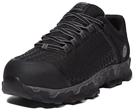 Timberland PRO Men's Powertrain Sport Alloy Safety Toe Industrial Athletic Work Shoe, Black/Grey-2024 New, 11