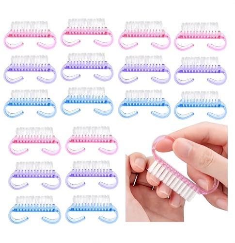 Changyeah 18 pezzi, spazzola per unghie per pulizia delle dita e delle unghie, spazzole, per pulire le unghie con manici, per uomini e donne, denti per animali domestici (3 colori)