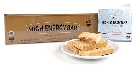 Emergency Food Ration Bars - Milk Flavor Compressed Biscuit Survival Tabs, 20 years Shelf Life Emergency Food Supplies, For Outdoor Camping Hiking Snowstorm,Tin Box 6 Count