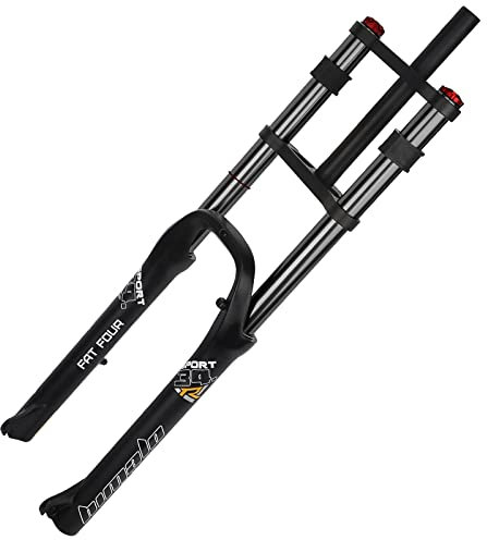 RUJIXU Fat Bike Gabeln 26 4.0 E-Bike Mountainbike Federgabel BMX Air Vordergabel gerade 1-1/8 MTB Scheibenbremse Fahrrad 2850g 170mm Reise (Farbe: Schwarz)