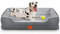 KYG Hundebett Orthopädisches Hundebetten Ergonomisches Hundekissen für Hunde, Bezug abnehmbar waschbar, Hundebett Grosse Hunde, XL, 100x80x20cm, Grau