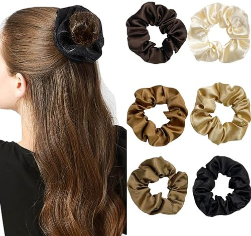 6 elastici per capelli in seta per donne e ragazze