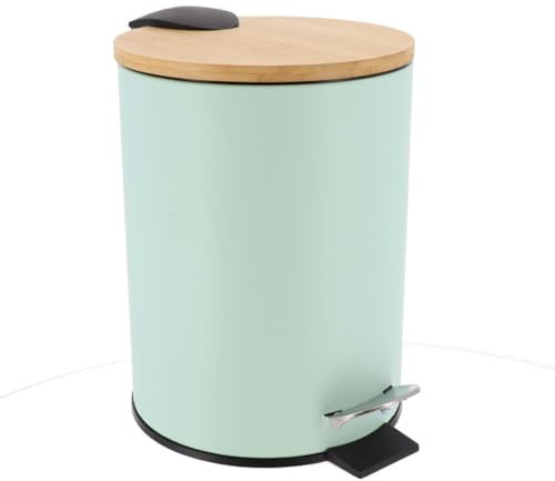 Tendance - Poubelle metal frein de chute 3l - vert pastel bambou