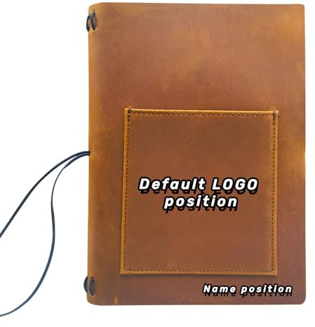 KISSKI·H Olvido Free Custom LOGO, Personalisierte Nachfüllbare A5 Tagebücher Leder, Gravierte Reise Notizbuchhülle, A5 Planerhülle, Monogrammierte Geschenke für Frauen/Männer, Individuell, Braun