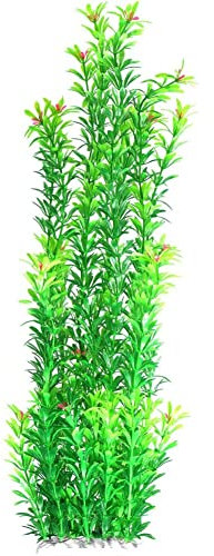 NASSMOSSE Plante aquatique artificielle de 50 cm pour aquarium - Grandes plantes en plastique avec fleurs - Décoration d'aquarium - 52,1 cm