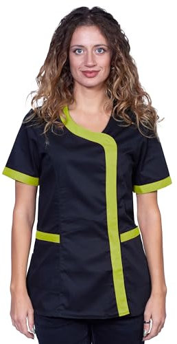 Fratelli ditalia Kittel Kasack Arbeit Schwarz Sommer Damen Friseurin Kosmetikzentrum