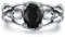 Offener Totenkopf Ring für Damen Sterling Silber Gothic Totenkopf Schwarze Kristallringe Halloween Cosplayer Ring Rock Punk Schmuck Geschenk für Frauen und Mädchen (Schwarz)