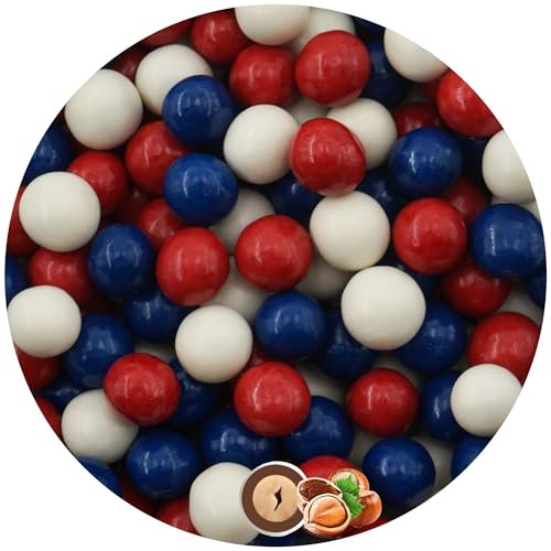 EinsSein 0,7kg Schokobälle Mix Frankreich blau-weiss-rot glanz Schokokugeln Bälle Schoko| EM 2024 Süßigkeiten Fußball Kindergeburtstag, Party| essbare Deko Fanartikel für die Fußball EM in der