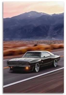 UNSGA Poster mit amerikanischem Vintage-Sportwagen, SRT, Muscle-Car-Poster, dekorative Malerei, Leinwand, Wandposter und Kunstdruck, moderne Familienschlafzimmer-Dekoration, Poster, 30 x 45 cm