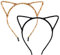 WLLHYF 2 Stück Katzenohren Halloween-Stirnband schwarz pelzige Tier-Kopfbedeckung Ohren Kopfbedeckung Kostümzubehör Cosplay-Haarband für Erwachsene Kinder Halloween-Partys (Set 2)