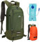 ONETOALL Fahrradrucksack klein mit Regenschutz und Helmnetz, MTB Rucksack 10L für Damen und Herren, Skirucksack, Bike Rucksack, Laufrucksack wasserdicht zum Radfahrren Wandern Skifahren Outdoorsports