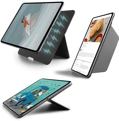 TineeOwl Schutzhülle für iPad Pro 13 Zoll (M4) 2024, verstellbarer Ständer, unendliche Betrachtungswinkel, Hoch-/Querformat, Apple Pencil Aufladen, Flügel-Serie, (schwarz)