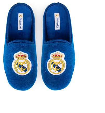 MARPEN SLIPPERS Zapatillas de casa Real Madrid CF Oficiales Temporada 24/25 para Hombre o Mujer, Suela Caucho Diseño Fútbol, Azul, Talla 45