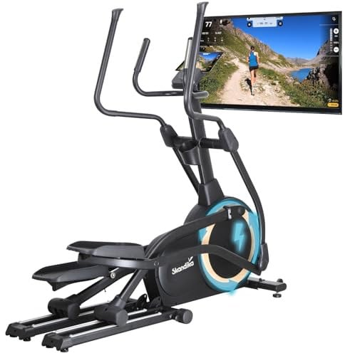 Skandika Crosstrainer mit Stromgenerator Carbon P25-G | Crosstrainer für zuhause, klappbar, bis 150 kg, 32 Widerstandsstufen, Bluetooth, App kompatibel | Trainingsgerät für Ausdauertraining