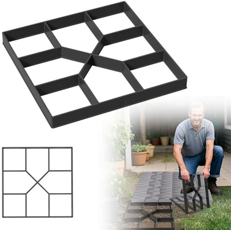 UISEBRT Pflastersteine,Quadratisch Beton Gießform,DIY Pflasterform für Beton,Zement,für das Basteln Garten,Weg,Menschen,40x40x4cm 1PC