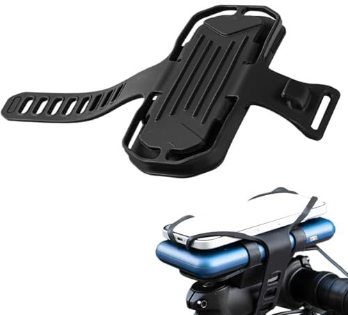 Phone Holder for Handlebars - Anti-Slip Silicone Phone Holder,Black Smartphone Support, Cycling Accessories for Power Bank