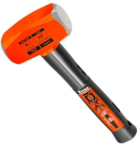 Titan iDX Indestructible 63614 Marteau perforateur/Massette, renforcé avec plaques de verrouillage en acier et barres en acier, 1,8 kg