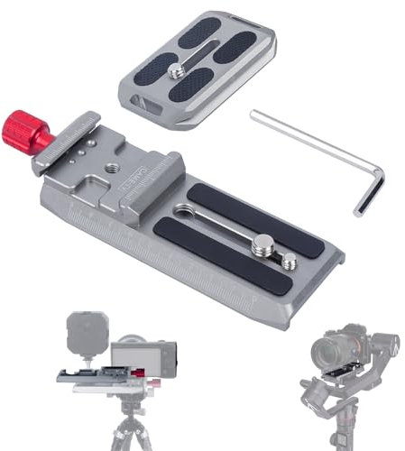 Came-TV Kamera Schnellwechselplatte w 1/4 Zoll bis 3/8 Zoll Schraubgewinde, Schnellwechselsystem QR Plate Kamera Stativ Halterung 61009