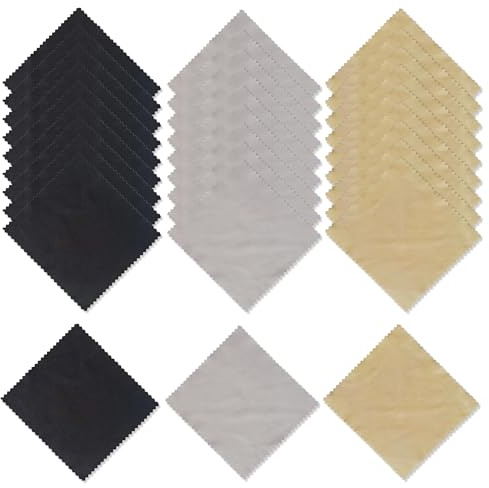 30 Stück Brillenputztücher, 15 x 18 cm Brillenputztücher Mikrofaser, Brillenputztuch Microfaser Silberputztuch für Kameras Objektive Brillen Bildschirme Tablets