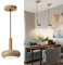 kaixunl Japanische Wabi Sabi Natürliche Gelbe Höhlenstein Hängelampe, LED Holz Hängeleuchte, Hoch Verstellbare Pendelleuchte, Modern Kronleuchter, Für Schlafzimmer Restaurant Wohnzimmer küche(pole)