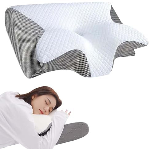 Generisch Dreamsleepz Kissen, Dream Sleepz Ergonomisches Nackenkissen Original, Otpedic Nackentraum Mit Kissenbezug, Endlich Schmerzfrei & Erholt Aufwachen (Grau)