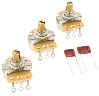 Stratocaster Potentiometer und Kondensator mit geteiltem Schaft, 3er-Pack