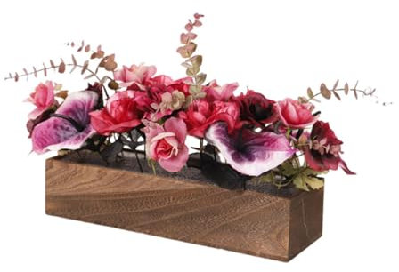 Baoblaze Flores Artificiales de en Maceta, Maceta, Plantas Falsas, Jardinera, arreglo Floral para el hogar, jardín, Patio, Mesa.