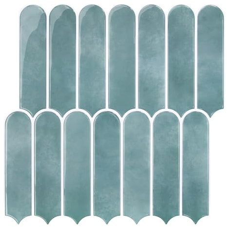 COMSTICKC Dickere 3D Fliesenaufkleber Klebefliesen Vintage-Blau, 10-Stück | 10-Stück 3D Wandfliesen Vinyl Fliesen Selbstklebend Wandverkleidung Küche Bad RV Küchenrückwand, 30,5 x 30,5 cm