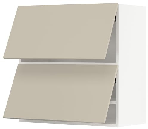 ProTuning METOD Wandkabine Horizo 2 Türen mit Push-Open, Weiß/Havstorp Beige, 80x80 cm