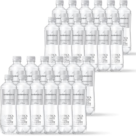 Acqua San Benedetto Minerale Naturale Antica Fonte della Salute | Premium Water | Confezione da 24 Bottiglie in PET da 400ml