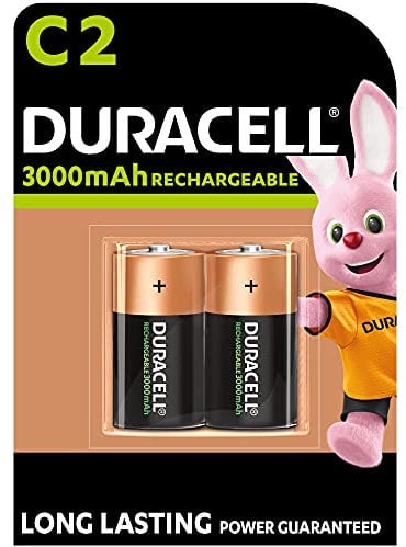 Duracell Akku C, wiederaufladbare Batterien C, 2 Stück, langanhaltende Power