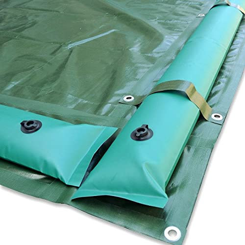 Telo di copertura invernale per piscina 5 x 10 con tubolari perimetrali e fasce anti-ribaltamento