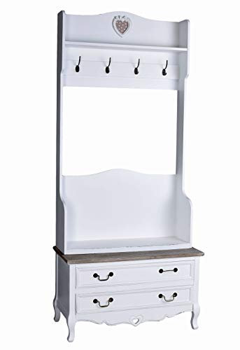 Garderobe Shabby Chic Standgarderobe Garderobenständer196x85x40 cm Diele Schuhschrank Weiss hmb165 Palazzo Exklusiv