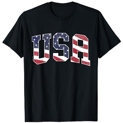 USA T-Shirt für Herren, Frauen und Kinder Flagge USA Amerika T-Shirt