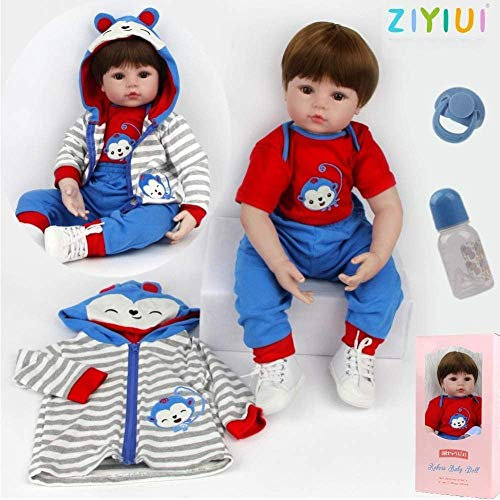 ZIYIUI Reborn Baby-Puppe 22 Zoll - Weiches Vinylsilikon, Realistisch, Handgemacht, Neugeborene Echte Babypuppe