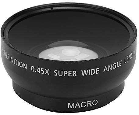49MM 0,45X Weitwinkel-Makroobjektiv, Aluminiumlegierung 49MM 0,45X Weitwinkelkamera Optisches Glasmakroobjektiv, für alle 49MM Durchmesser Kameraobjektive