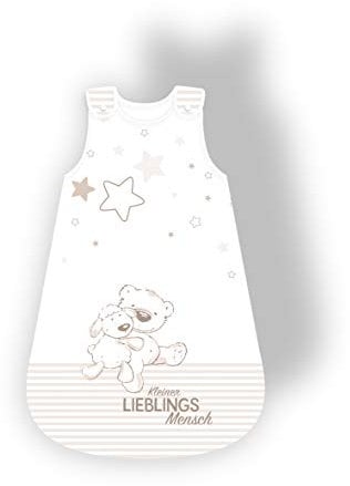 Herding Baby Best Baby-Schlafsack, Kleiner Lieblingsmensch Motiv, 110 cm, Seitlich umlaufender Reißverschluss und Druckknöpfe, Weiß