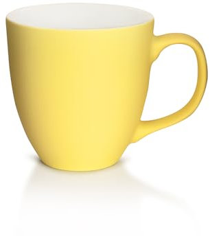 Mahlwerck Jumbotasse, Große Porzellan Kaffeetasse mit matter Oberfläche, Cool-Yellow Soft, gelb, 400ml