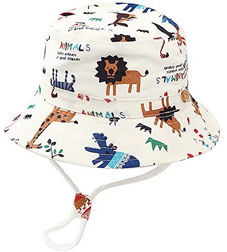 Malaxlx Unisex Baby Sonnenhut Tiere Welt Fischerhut Säugling Sommerhut für 6-12 Monate Mädchen Jungen