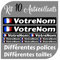 CrisPhy Autocollants x10 en Vinyle avec Drapeau France + Votre nom - Vélo, Casque, Pelle à Roue, Planches à roulettes, Voiture, Moto, etc. Kit de 10 Vinyle (Font Pack 1)