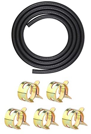 SAVITA 5/32inch 3.28 Ft ID Fuel Line Set, Fuel Pipe Fuel Hose with 5Pcs Hose Clamp, Petrol Hose Tool Kit for Motor, Car, Tractor, Small Engines