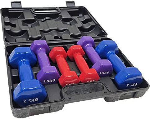 Chase Fitness 6Pcs 10kg Vinyl Coated Dumbbell Set Aerobics Ladies Workout Set