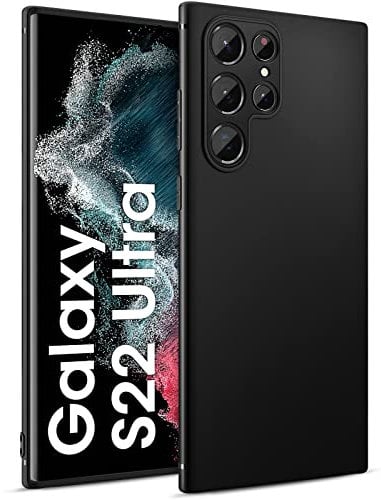 BENNALD Hülle für Samsung Galaxy S22 Ultra, Extrem Dünn Weiche TPU Handyhülle Stoßfest Kratzfest Schutzhülle Case für Samsung Galaxy S22 Ultra 5G, Matt Schwarz