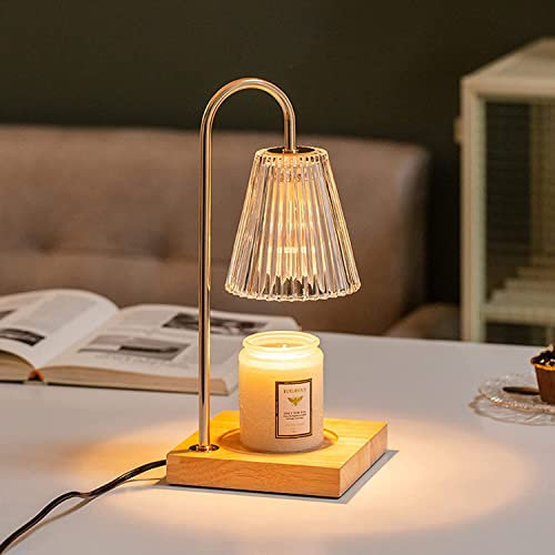 OKYUK Elektrischer Kerzenwärmer Lampe für Duftkerzen, Dimmbarer Kerzenlichtschmelzer Kerzenwachswärmer mit Glühbirne Tmit 2 Glühbirne Kerzenwärmer Lampe, Duftwachslampe für Heimdekoration(Sekt Timer)