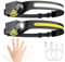 Lepro Stirnlampe Led Wiederaufladbar, Superhell 350 Lumen mit 5 Modi, 230°Weitwinkel Scheinwerfer mit Bewegungsmelder, 1200mAh Kopflampe, IP44 für Wandern Camping Joggen, 2 Stück [inkl. USB-C Kabel]