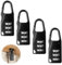 4 Peças Mini Candados de Combinación Combinação de 3 Dígitos en para Equipaje, Cadeado de Bagagem Mochila Robustos y Seguros, Perfectos para Maletas Mochilas Armarios, Código de Seguridad, Negro