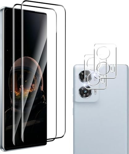 zZjoOoj Verre Trempé pour Motorola Moto Edge 50 Fusion, 2 Pièces Films en Verre Trempé et 2 Pièces Caméra Arrière Protecteur,HD, Anti-Rayures,Sans bulles d'air.
