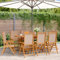 Kangqiling3214546 Gartenstühle, neigbar, 8 Stück, Taupe, Stoff und Massivholz