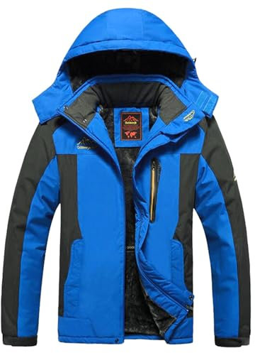 Generisch Outdoor-Hardshelljacke Übergröße Damen Feldangelbekleidung Winter Winddicht Und Kältebeständig Mit Wollverdickung Bergsteigerbekleidung Skibekleidung Clown Schuhe Damen (Blue, XXXL)
